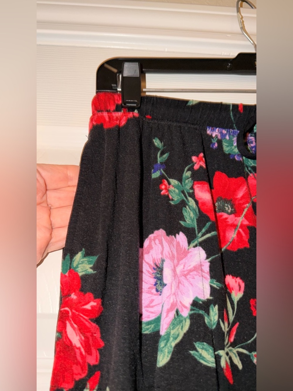 Soma Cool Nights Pajama Set Floral Black Size M Soft Drawstring Pants Pockets - Picture 7 of 9